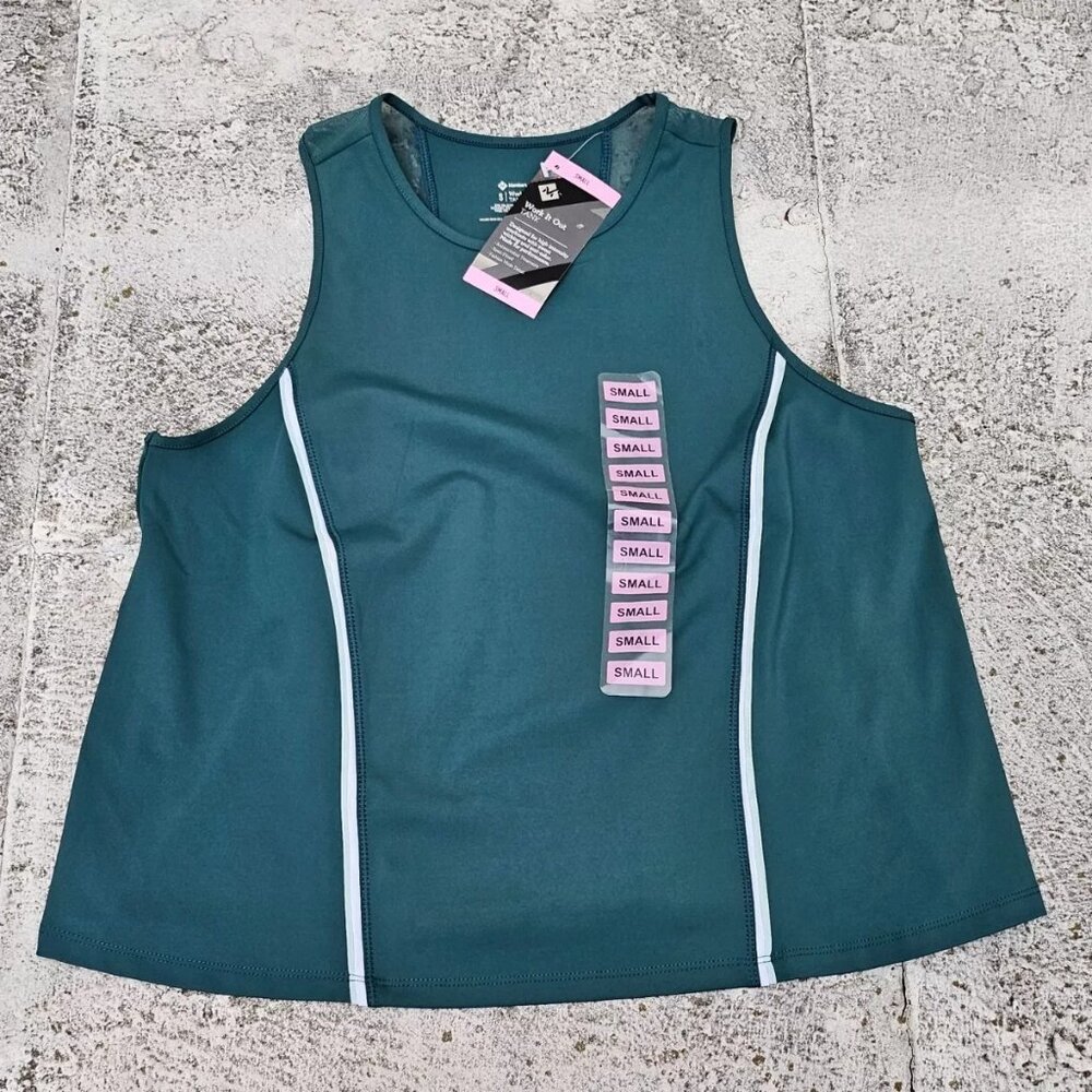 Members Mark Women Tank Top Green Work it Out Athletic Sport Top Shirt Size XS